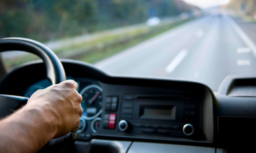 Hands on steering wheel